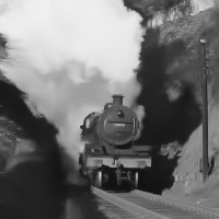 7F loco emerging from Devonshire Tunnel