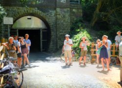 Combe Down Tunnel, sunshine, people, 'Passage' launch, summer 2013