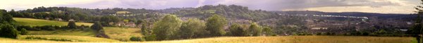 Panoramic view of S&D route from Bathwick Hill